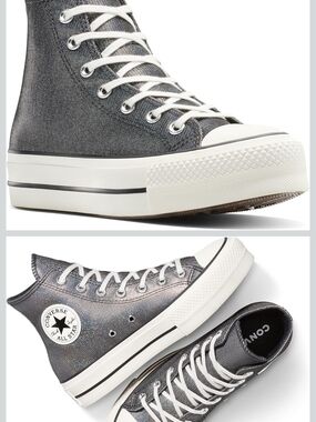 Converse Chuck Taylor All Star High Top Sneakers in Metallic Charcoal